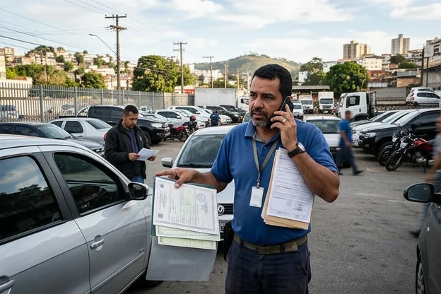 Despachante cuidando da transferência de veículo em Juiz de Fora.